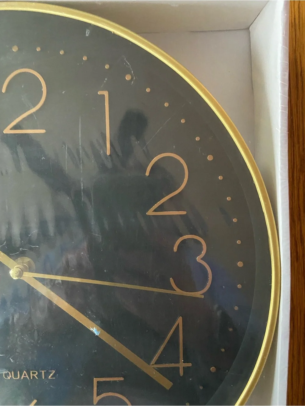 New- in Packaging-Black and Gold Wall Clock- 12 in